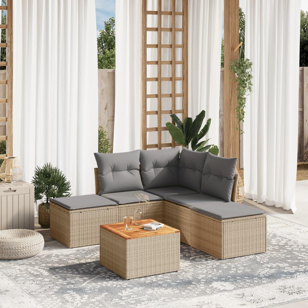 VidaXL set divano da giardino Polirattan  