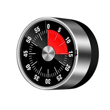 Minuterie de cuisine mécanique avec aimant - Noir