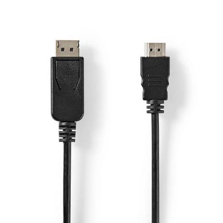 Nedis  Câble Displayport | DisplayPort Male | HDMI™ Connector | 4K@60Hz | Nickel Plated | 2.00 m | Round | PVC | Black | Label 