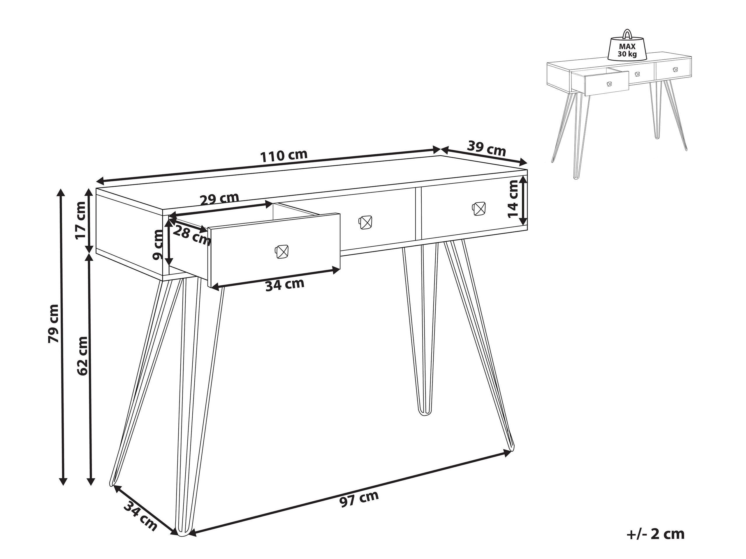 Beliani Console en Panneau de particules de bois Industriel MALSALA  