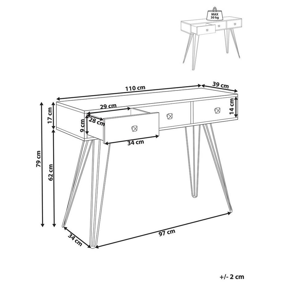Beliani Konsolentisch aus Faserplatte  MALSALA  