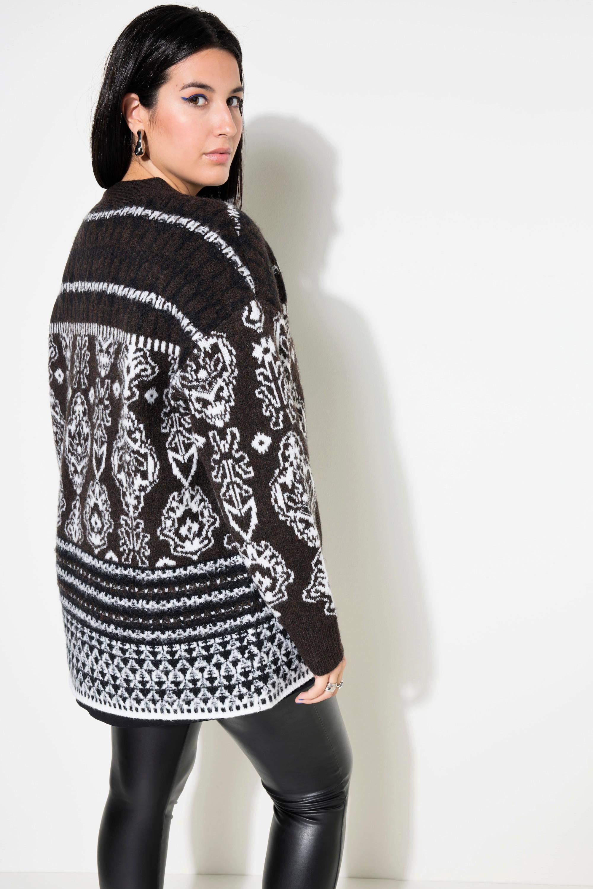 Studio Untold  Cardigan oversize en maille. Mélange de motifs jacquard 