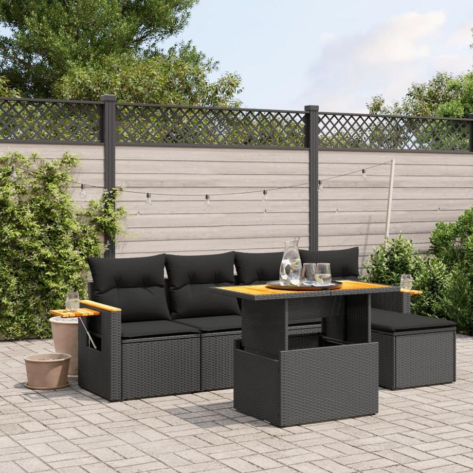 VidaXL set divano da giardino Polirattan  