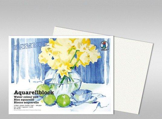 Ursus URSUS Aquarellpapier 24x32cm 9320000 200g, weiss 10 Blatt  