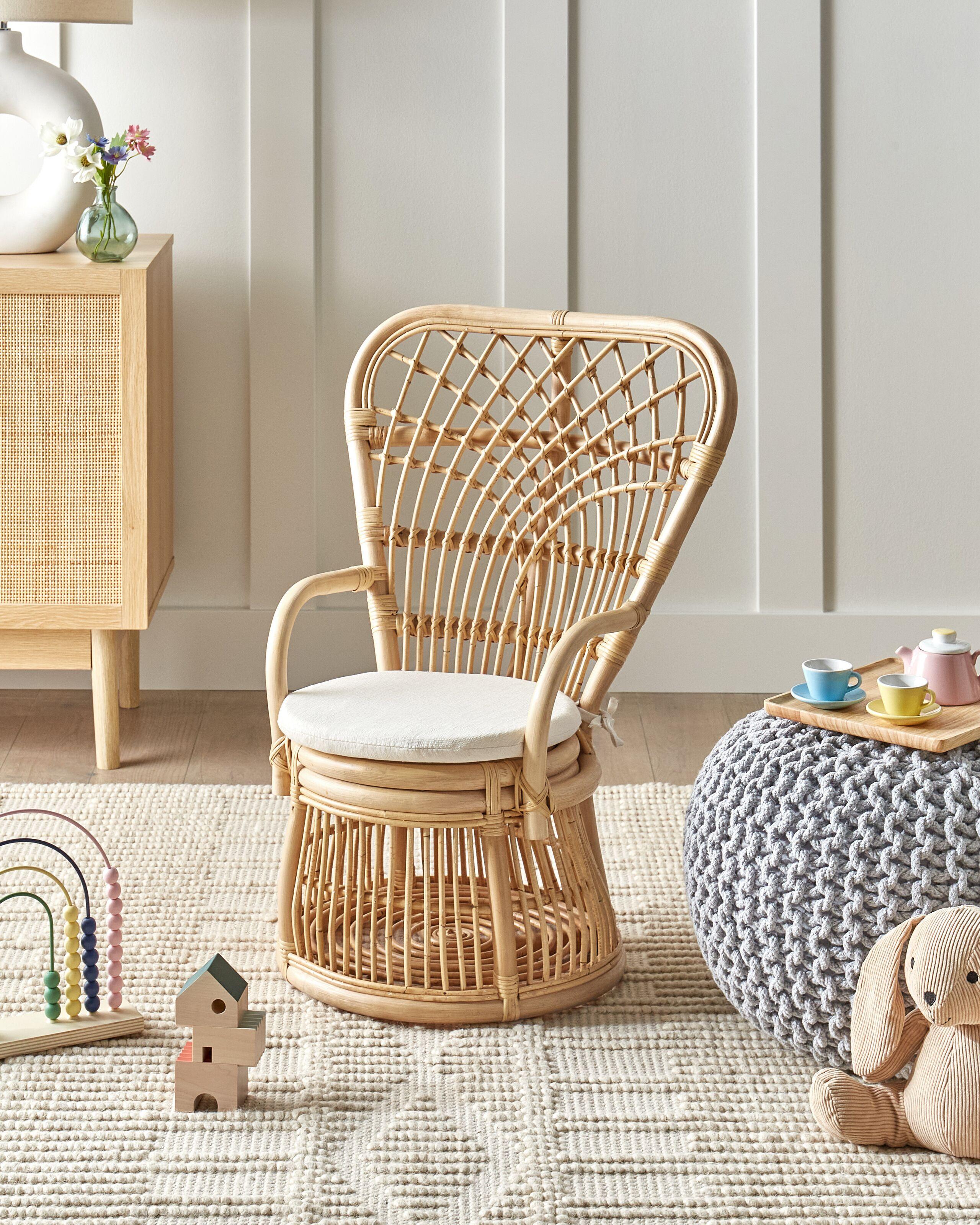 Beliani Kindersessel aus Rattan Boho TEMENI  