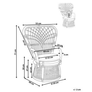 Beliani Sedia per Bambini en Rattan Boho TEMENI  