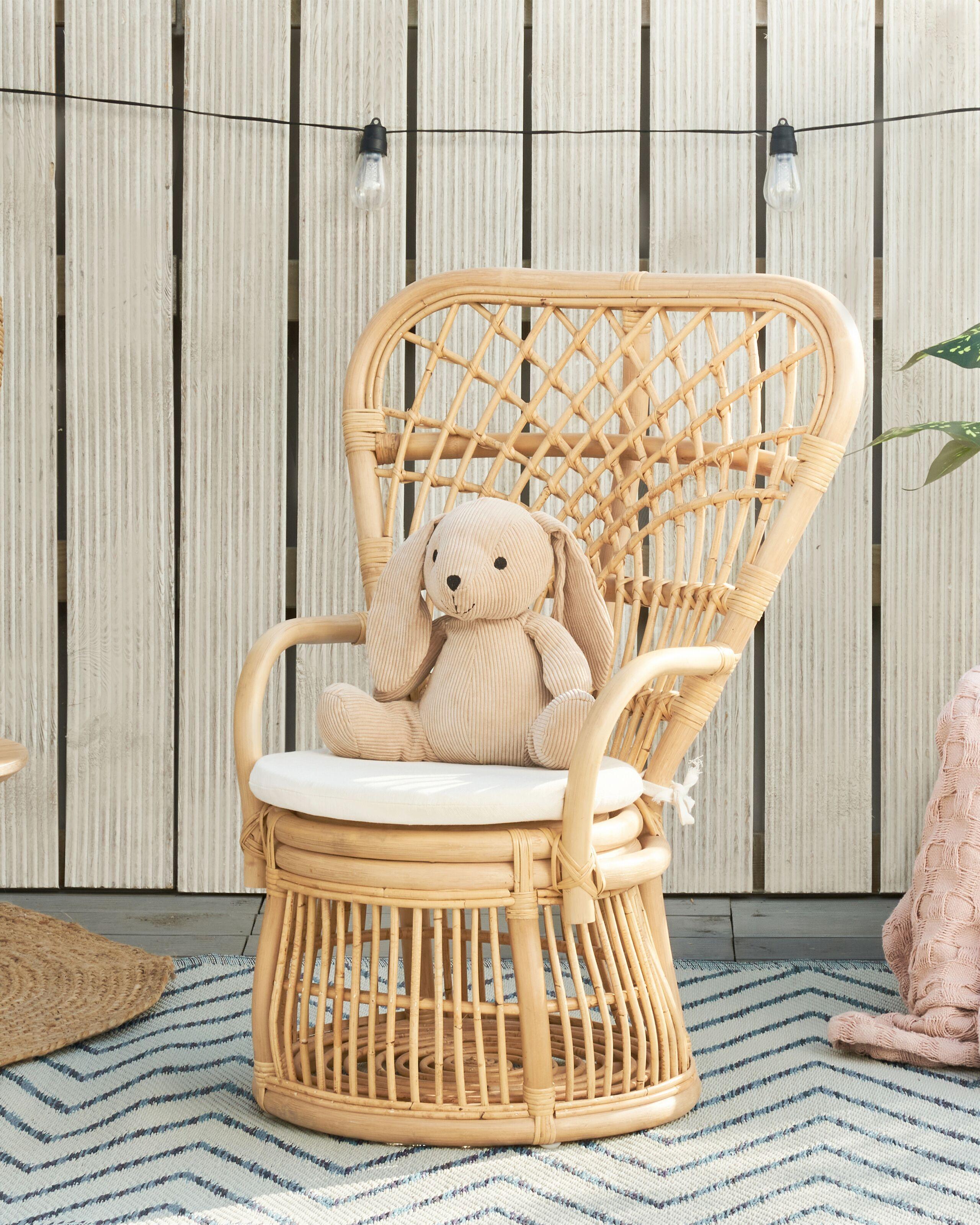 Beliani Kindersessel aus Rattan Boho TEMENI  