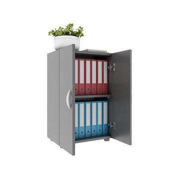 Büroschrank mit 2 Fächern | moderner Aktenschrank mit Drehtüren | Maße ca. H. 74 x B. 49 x T. 34 cm - Ulas 2-Fach