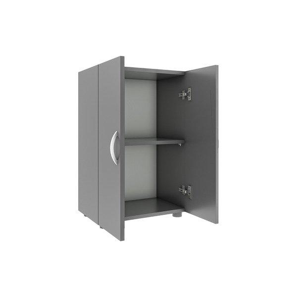 VCM Büroschrank mit 2 Fächern | moderner Aktenschrank mit Drehtüren | Maße ca. H. 74 x B. 49 x T. 34 cm - Ulas 2-Fach  