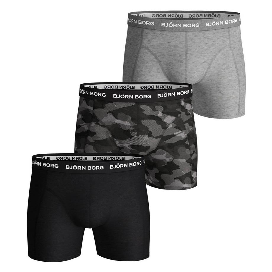 Boxer  Paquet de 3 Conforme à la silhouette-Cotton Stretch Boxer Trunks 3P