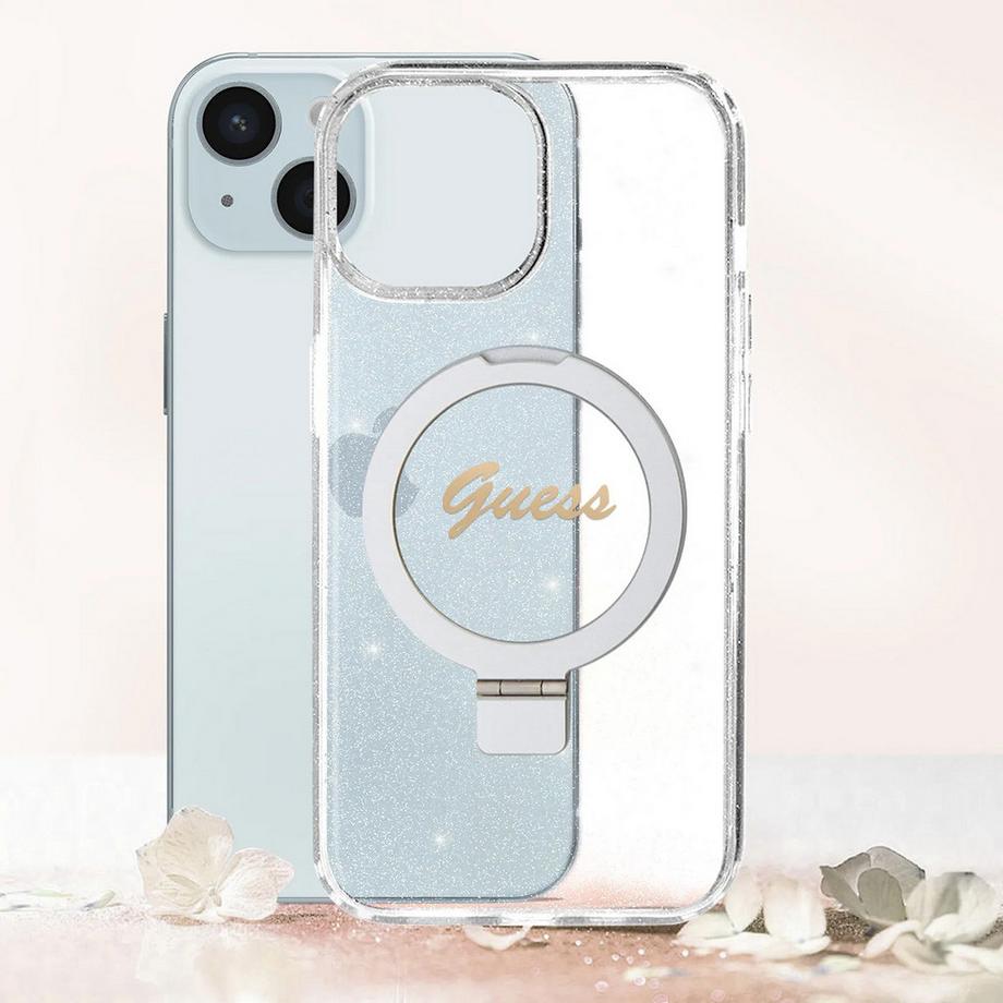 GUESS  Cover MagSafe iPhone 15 Plus Ring Stand 