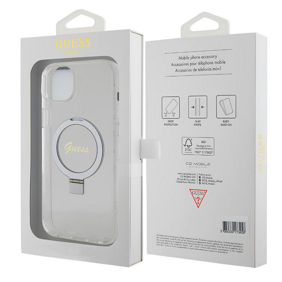 GUESS  Cover MagSafe iPhone 15 Plus Ring Stand 