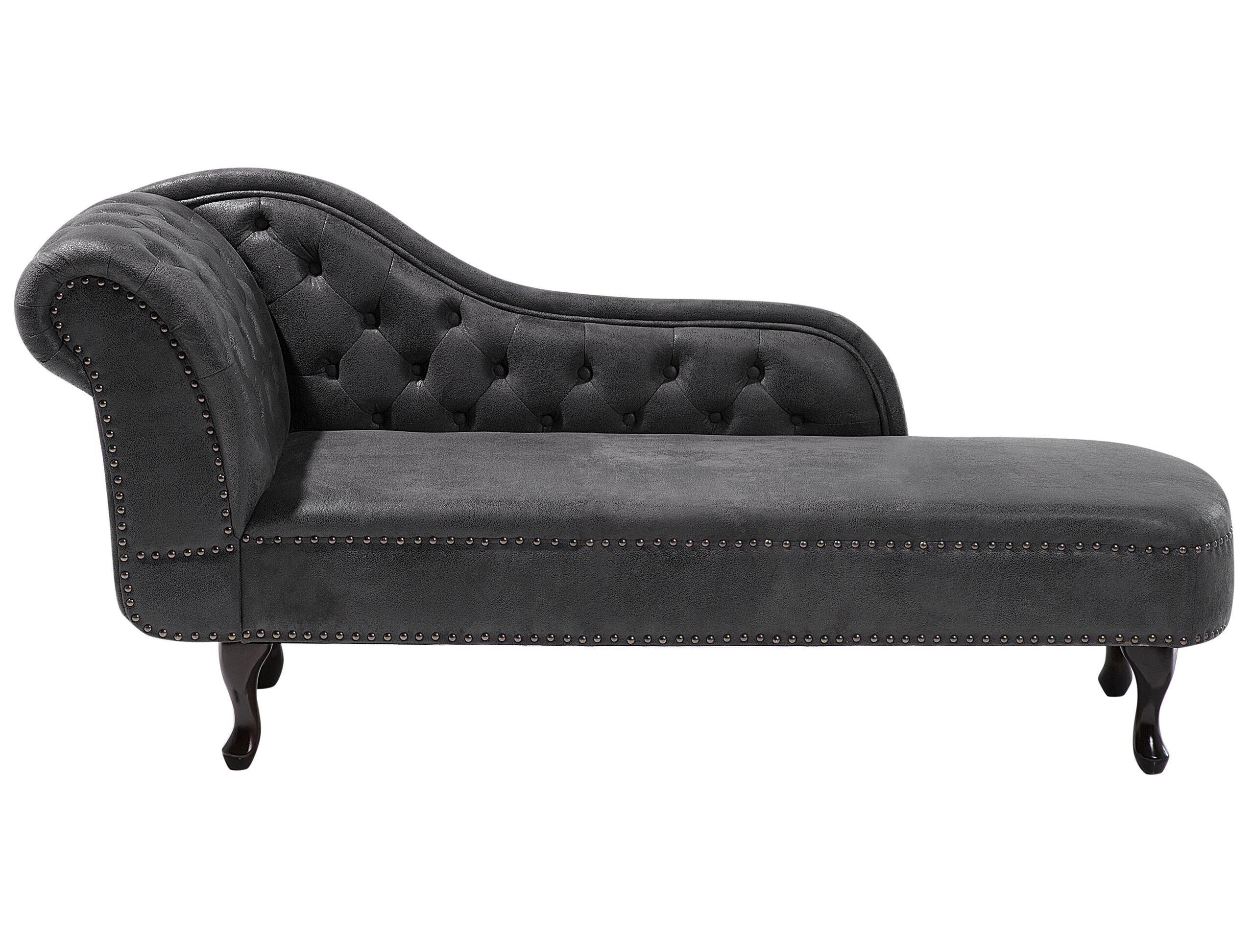 Beliani Chaise longue versione sinistra en Scamosciato sintetico Glamour NIMES  