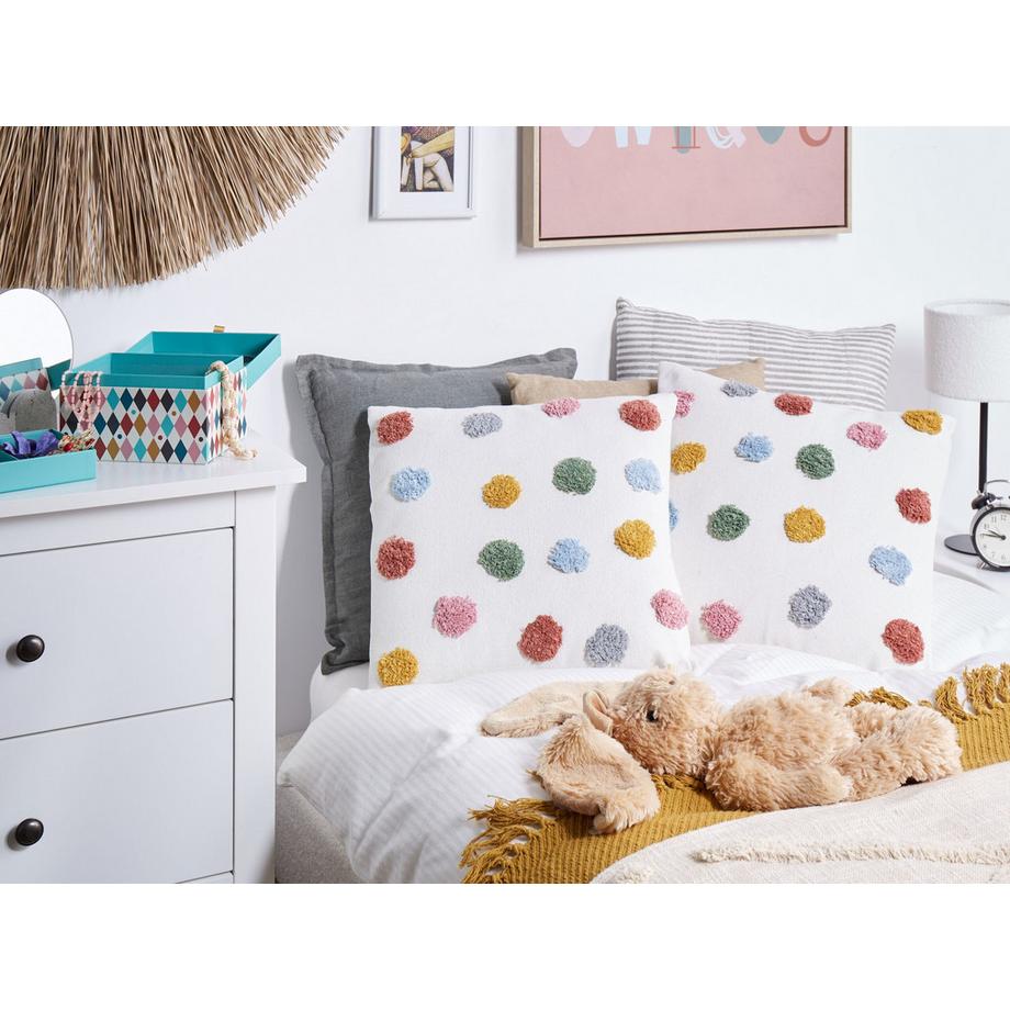 Beliani Lot de 2 coussins décoratifs en Coton Moderne WALLFLOWER  