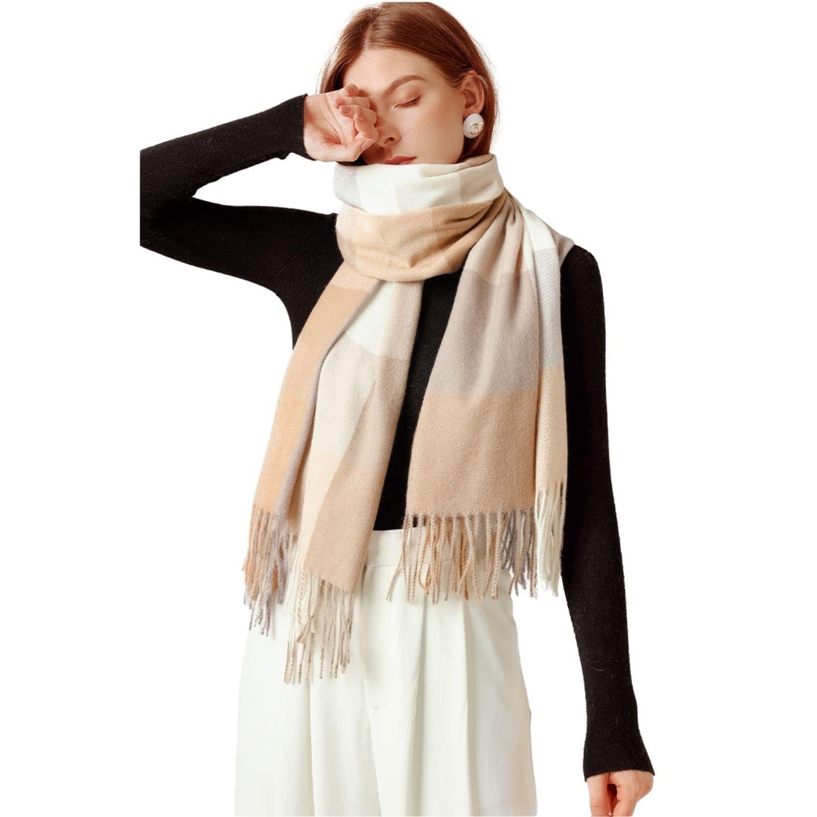 Only-bags.store Plaid Poncho Weicher Hochwertiger Winter Strickschal mit Quasten  