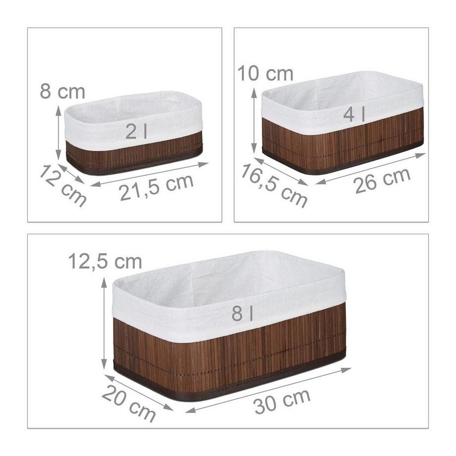 B2X Cestino portaoggetti per bagno 3 parti  