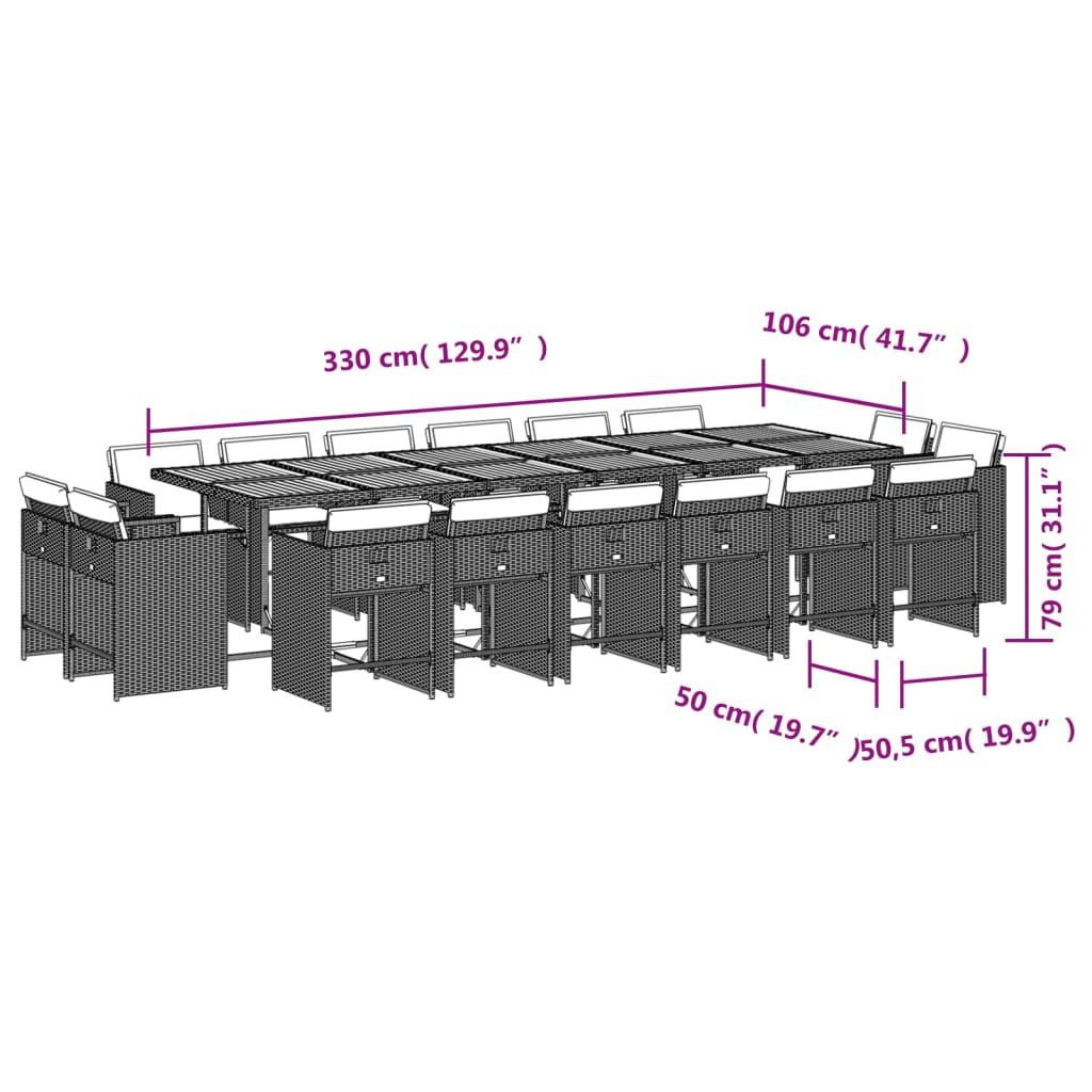 VidaXL Ensemble de salle à manger de jardin rotin synthétique  