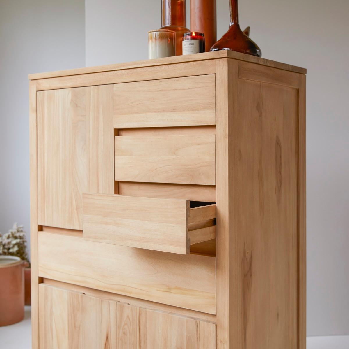 Tikamoon Bahut en teck massif 80 cm Paulo  