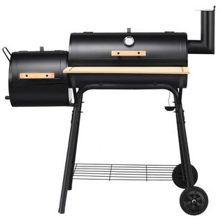 Northio BBQ-Holzkohlegrill mit Rädern Grillwagen mit Deckel Outdoor-Grill 115 x 65 x 108 cm Schwarz  