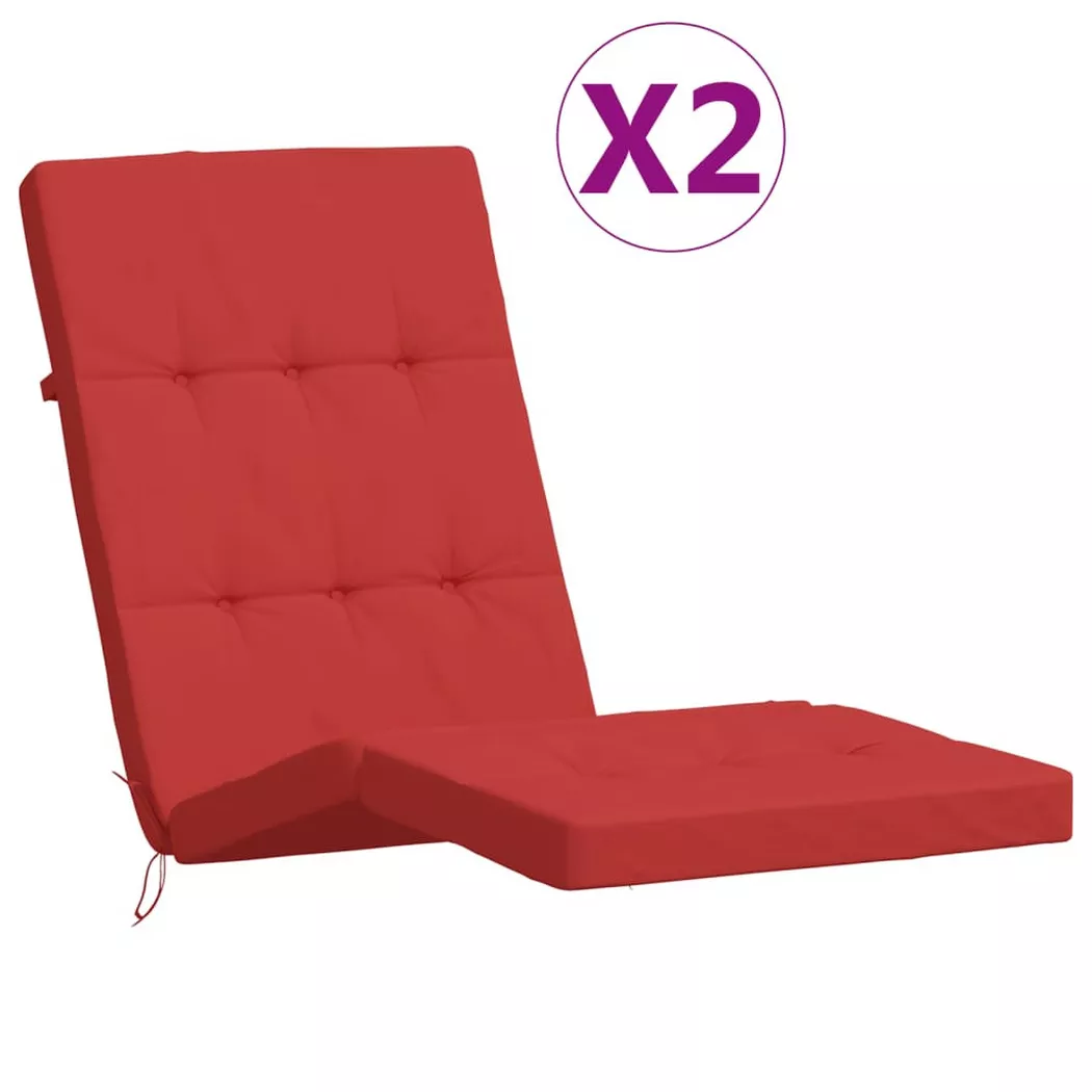 Coussins de chaise longue lot de 2 rouge tissu oxford Vidaxl