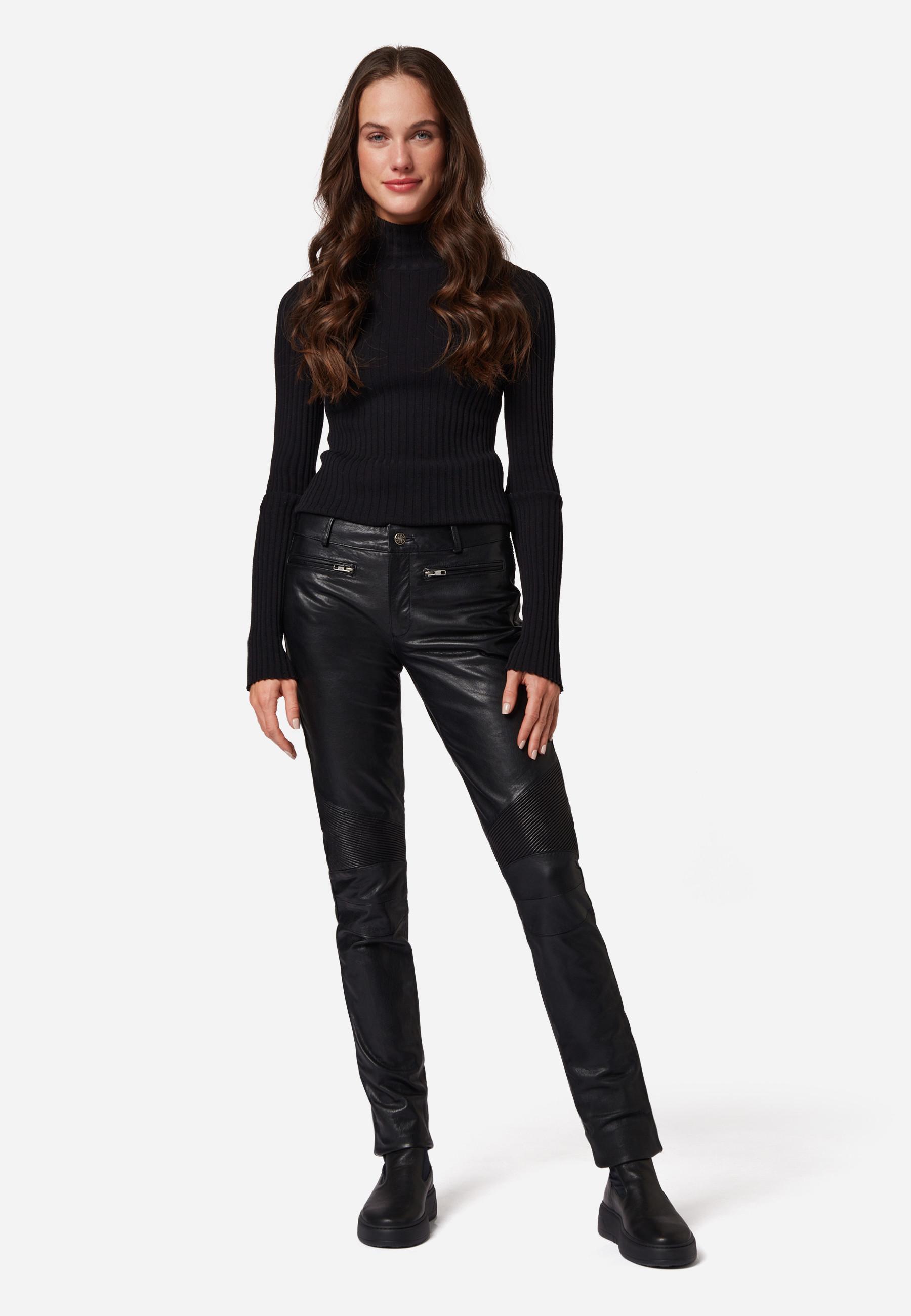 RICANO  Pantalon en cuir  Donna, avec éléments de biker 