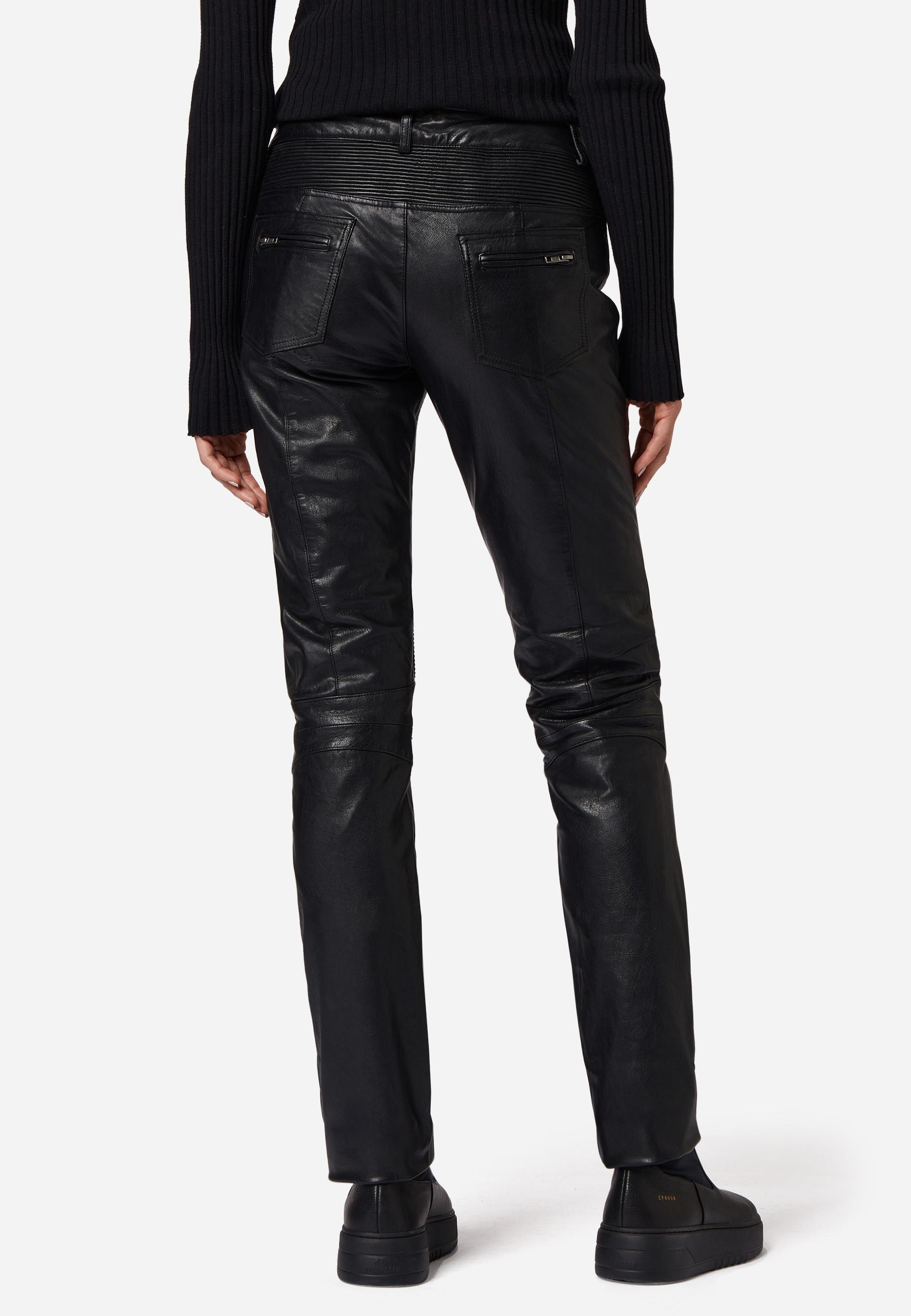 RICANO  Pantalon en cuir  Donna, avec éléments de biker 