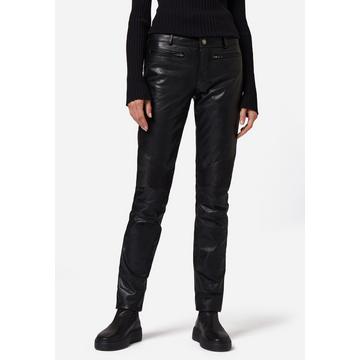 Pantalon en cuir  Donna, avec éléments de biker