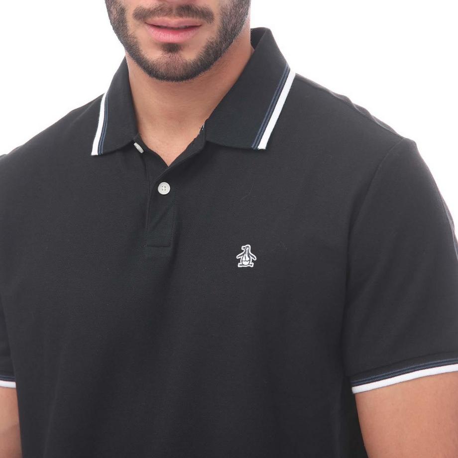 Original Penguin Polo a Righe a Contrasto  