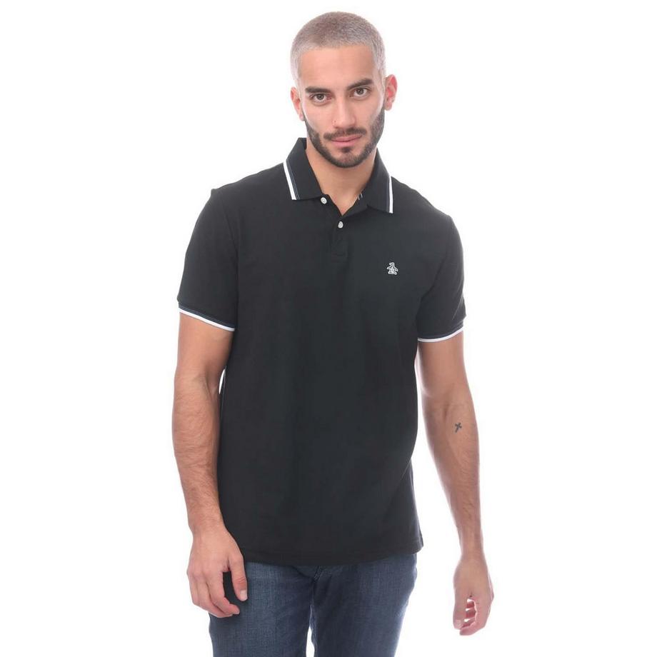 Original Penguin Polo a Righe a Contrasto  