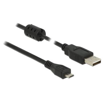 1m, USB 2.0-A/USB 2.0 Micro-B USB Kabel USB A Micro-USB B Schwarz