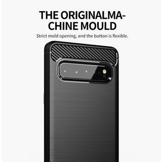 Cadorabo  Hülle für Samsung Galaxy S10 5G TPU Silikon Edelstahl-Karbonfaser Optik 