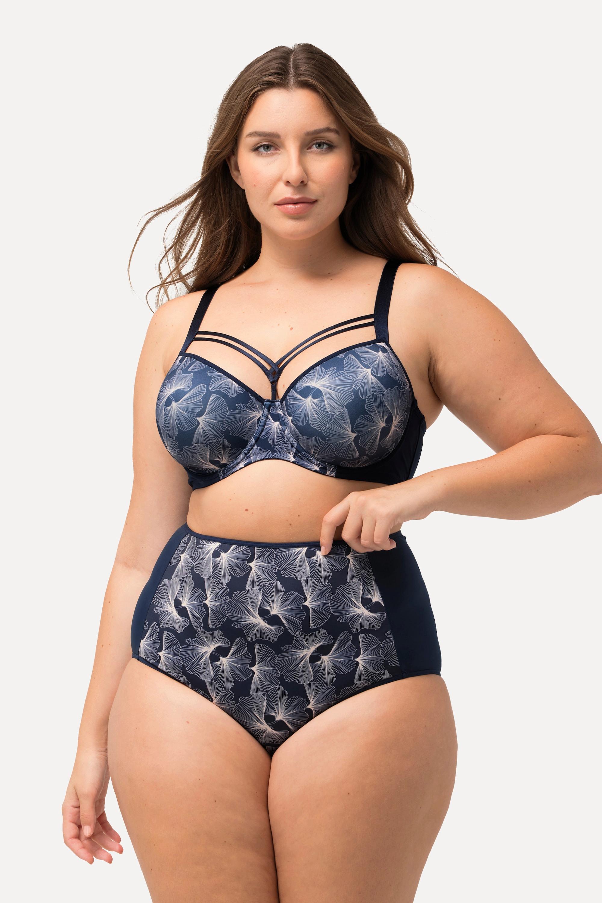 Ulla Popken Reggiseno con ferretto fantasia ginkgo coppe morbide  