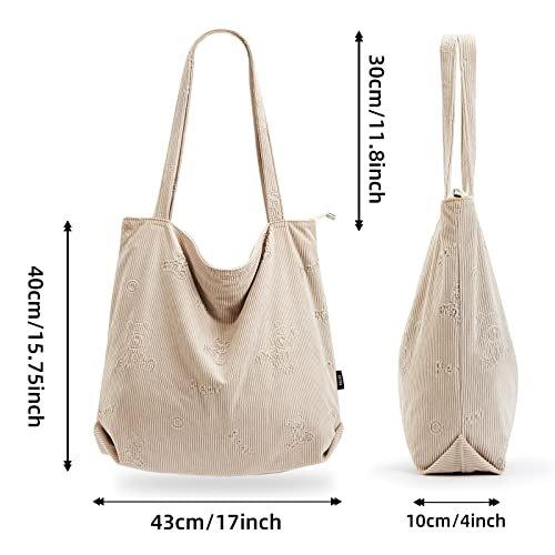 Only-bags.store  Kordel Tasche Umhängetasche mit Reißverschluss, große Shopper Tasche Tragetasche Handtasche 