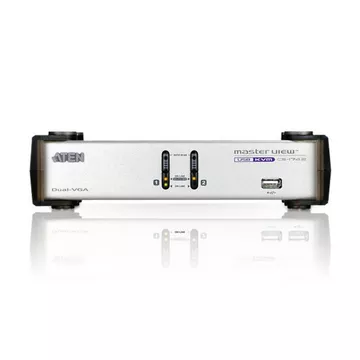 ATEN CS1742 Tastatur/Video/Maus (KVM)-Switch Silber