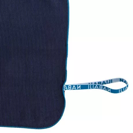 NABAIJI Serviette De Bain Microfibre A Rayures Bleu Foncé Taille XL 110 x 175 cm  Marine