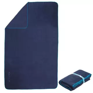 NABAIJI Serviette De Bain Microfibre A Rayures Bleu Foncé Taille XL 110 x 175 cm  Marine