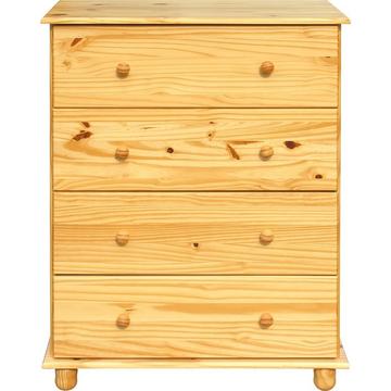 Commode Bronda en bois de pin avec 4 tiroirs naturel 102