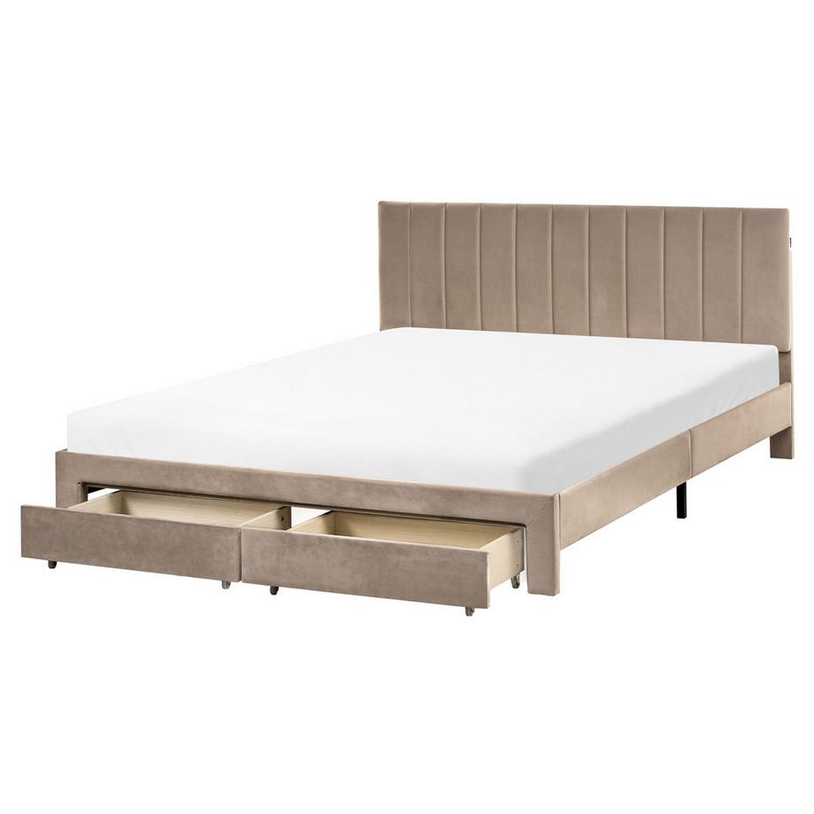 Letto con cassetti contenitori en Velluto  LONZAC