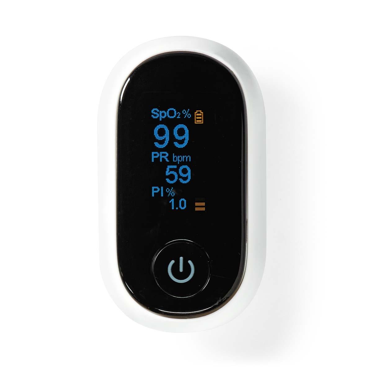 Nedis  SmartLife-Sauerstoffmessgerät | Bluetooth | OLED-Display | Akustischer Alarm / Perfusionsindex / Pulsfrequenz / Hochpräzisionssensor / Bewegungsinterferenz / Sauerstoffsättigung (SpO2) | Weiß 