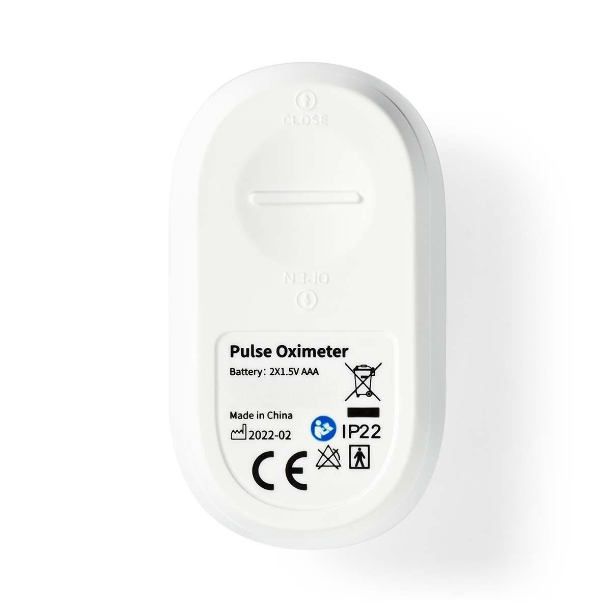 Nedis  Misuratore di ossigeno SmartLife | Bluetooth | Display OLED | Allarme acustico / Indice di perfusione / Frequenza cardiaca / Sensore ad alta precisione / Interferenza di movimento / Saturazione di ossigeno (SpO2) | Bianco 