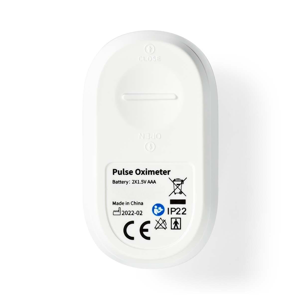 Nedis  SmartLife-Sauerstoffmessgerät | Bluetooth | OLED-Display | Akustischer Alarm / Perfusionsindex / Pulsfrequenz / Hochpräzisionssensor / Bewegungsinterferenz / Sauerstoffsättigung (SpO2) | Weiß 
