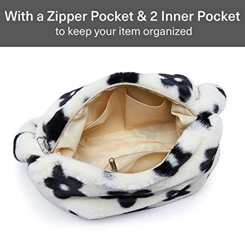 Only-bags.store Plüsch Kleine Umhängetasche mit Reissverschluss  