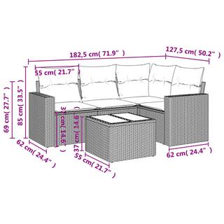 VidaXL Garten sofagarnitur poly-rattan  