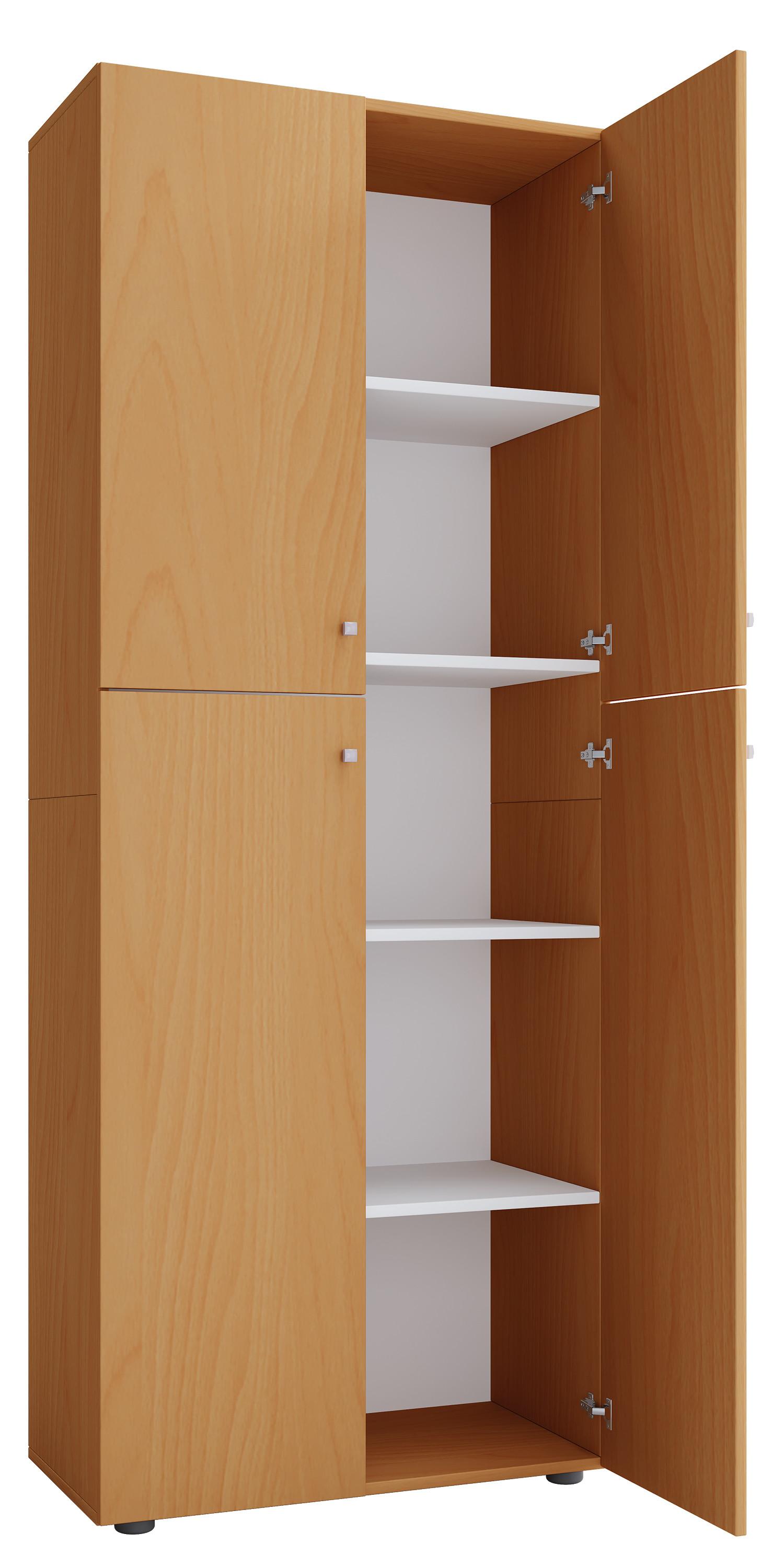 VCM Büroschrank mit 5 Fächern | moderner Aktenschrank mit Drehtüren | Maße ca. B. 70 x H. 184 x T. 40 cm – Lona 5-Fach  