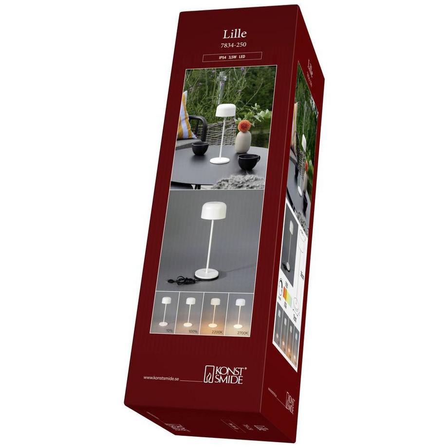 Konstsmide Lille Akku-Tischlampe 3.5 W Warmweiß Weiß  