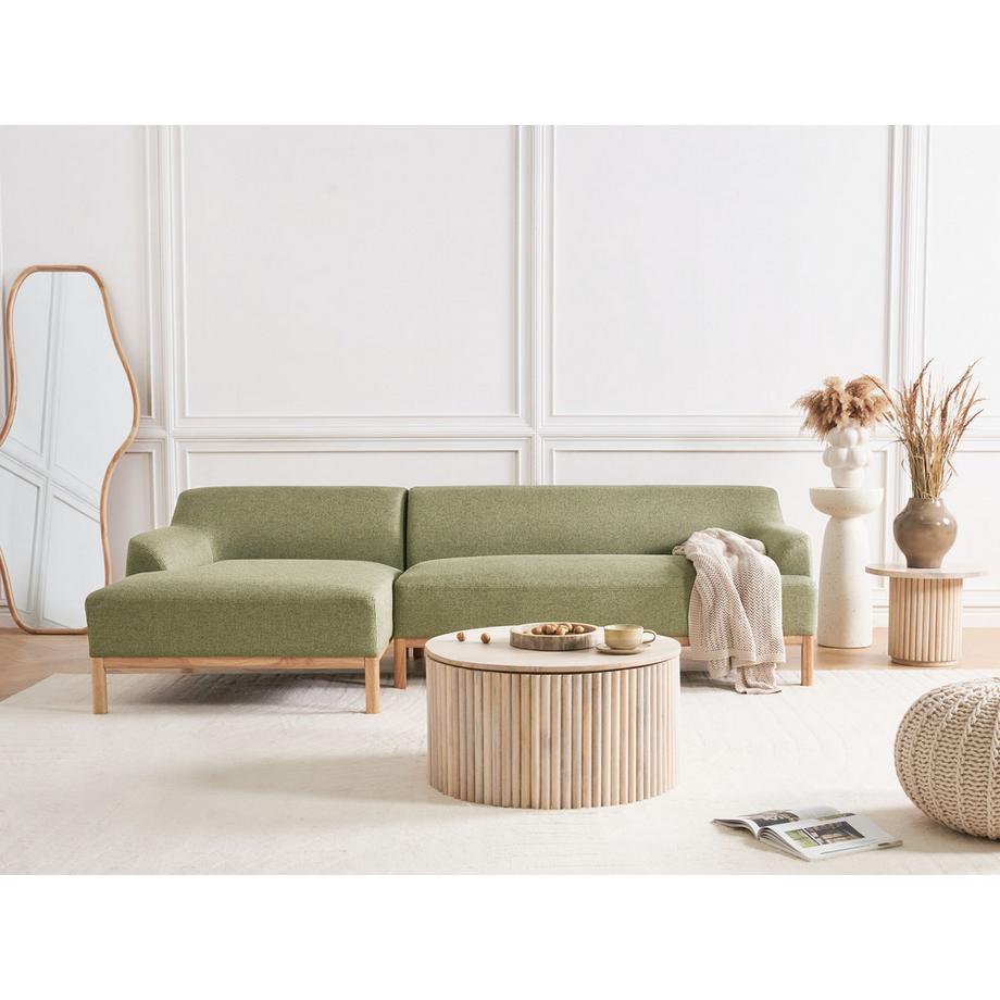 Beliani Canapé d'angle côté droit en Tissu Scandinave SOSJO  