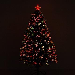 HOMCOM Weihnachtsbaum Künstlicher Christbaum Tannenbaum Lichtfaser Led Baum Mit Metallständer, Glasfaser-Farbwechsler, Grün, 120 Cm  