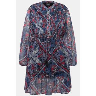 Ulla Popken  Robe motif cachemire. Col tunisien et manches longues. 