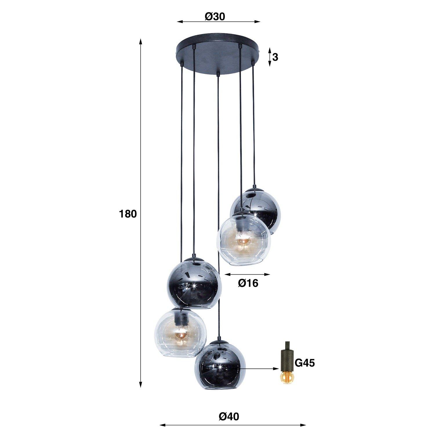 mutoni Lampada a sospensione Bubbles bicolore a gradini 5L  