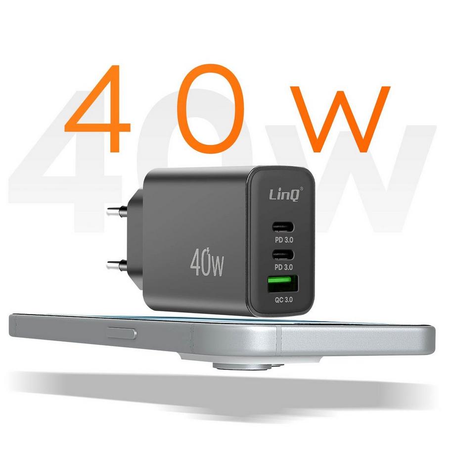 Avizar  Spina da parete USB + 2x USB-C LinQ 40W 